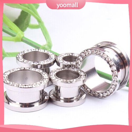 1 Đôi Khuyên Nong Tai Chất Liệu Thép Không Gỉ Đính Đá