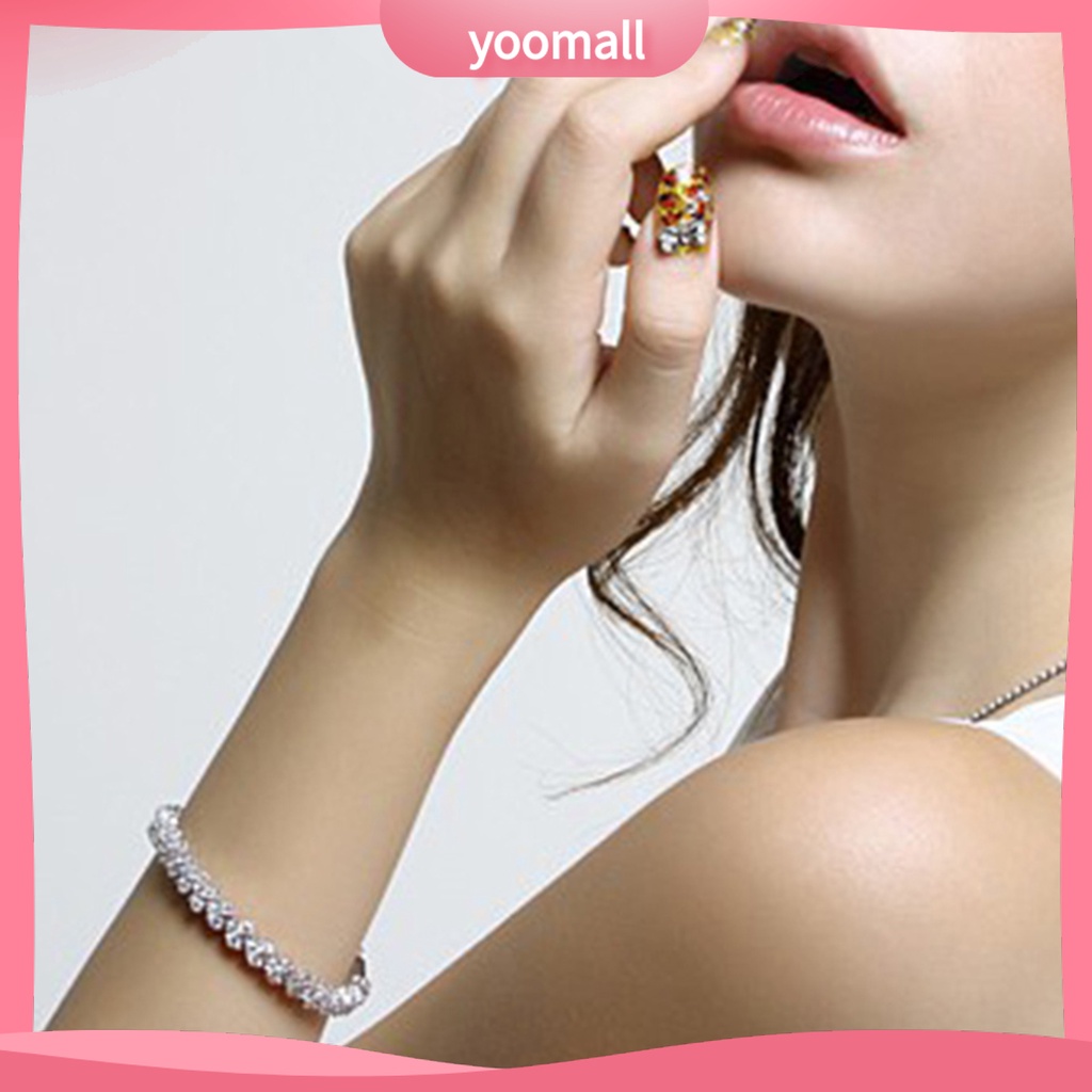 [YM] Vòng Tay Đính Đá Zircon Thanh Lịch Mặc Hàng Ngày Cho Nữ