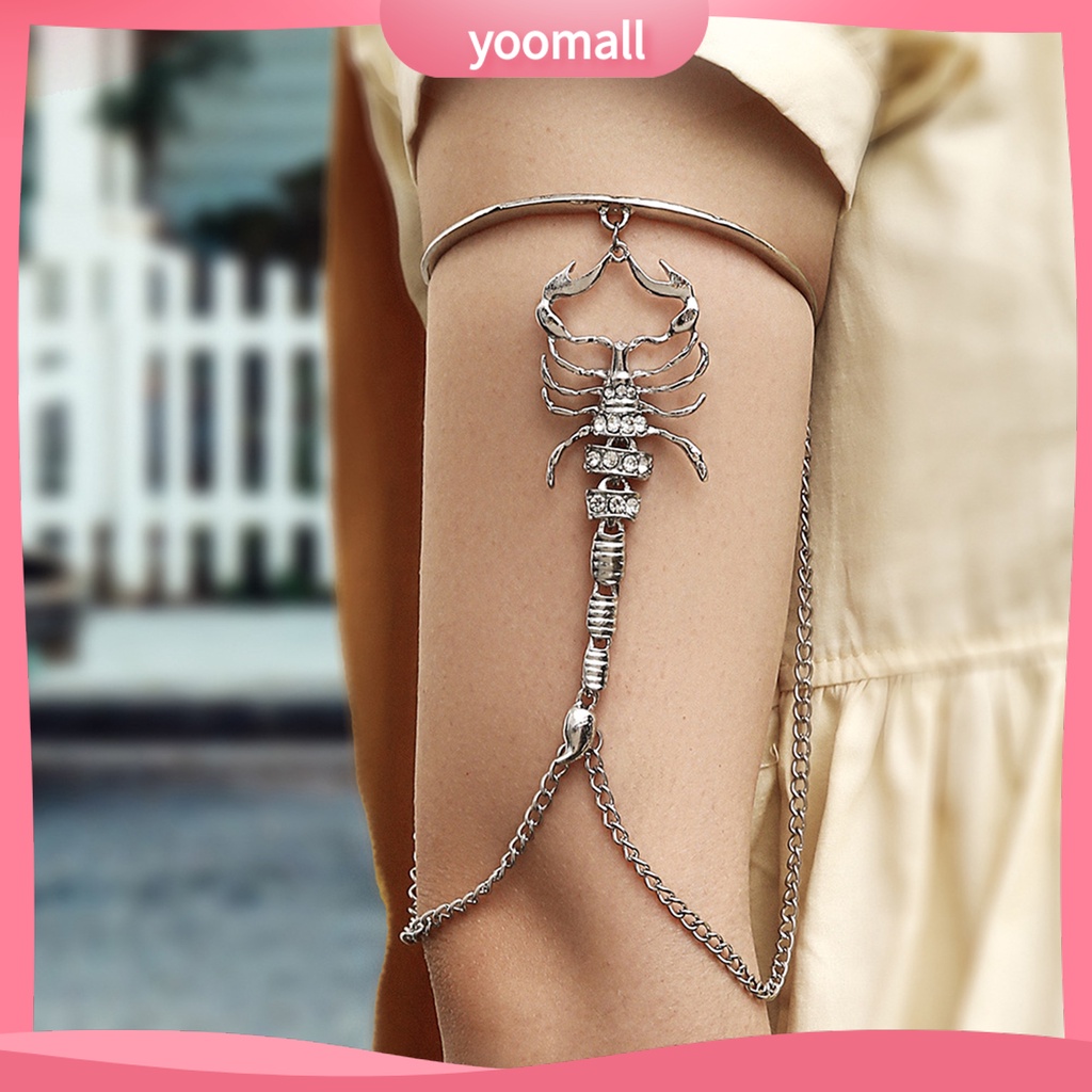 [YM] Nhẫn Đeo Cánh Tay Nhiều Tầng Màu Sắc Trơn Trang Trí Chuỗi Xích Trên Bằng Hợp Kim Sáng Tạo Cho Nữ Mỗi Ngày