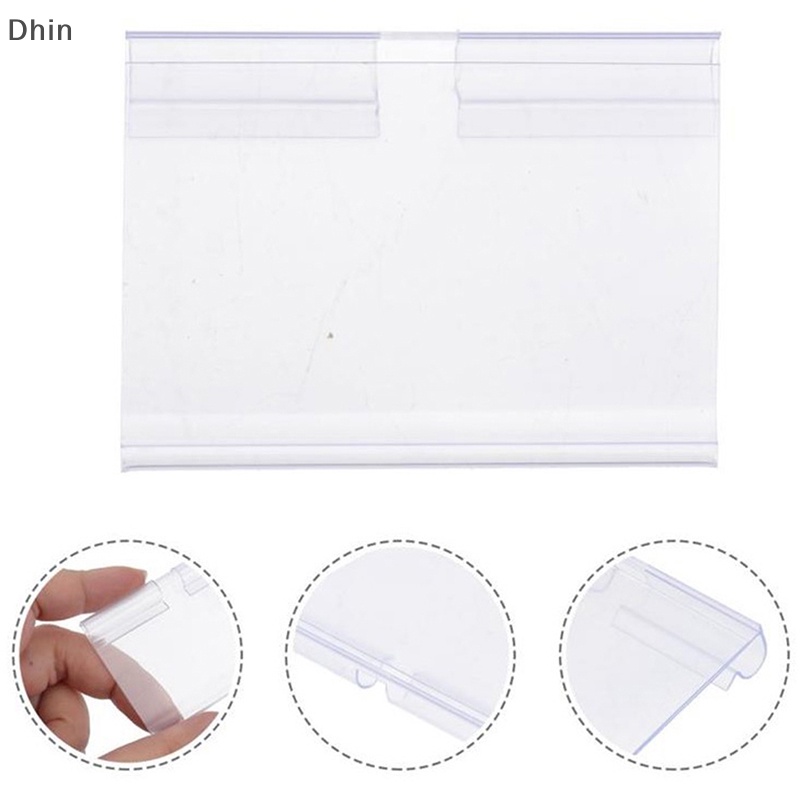 [Dhin] 10PCS Plastic Sign Label Holder Wire Shelf Retail Price Tag Label Merchandise Sign Display Holder Stand COD