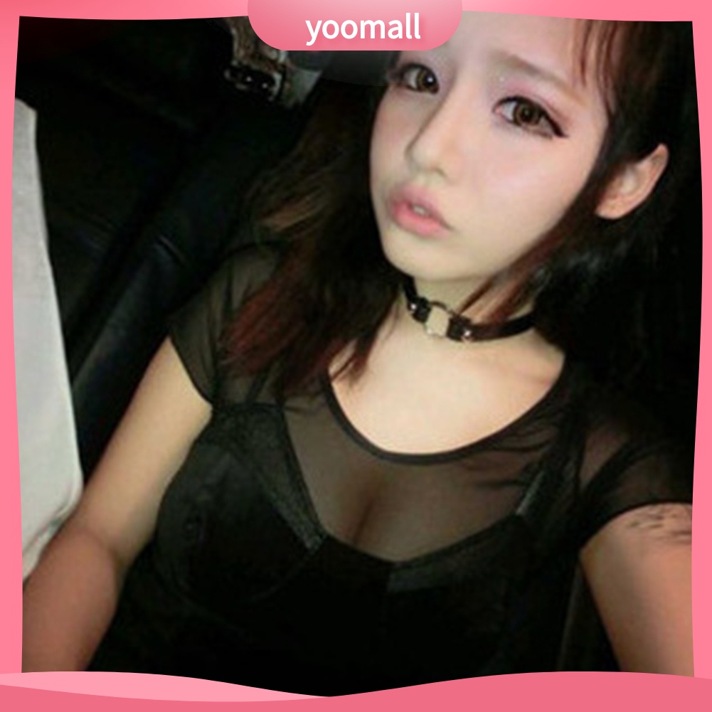 Vòng Cổ Choker Giả Da Viền Đinh Tán Thời Trang Cá Tính