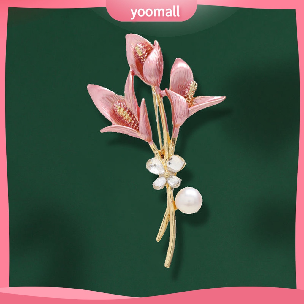 Ghim Cài Áo Hình Hoa Tulip Đính Ngọc Trai Nhân Tạo Phong Cách Vintage