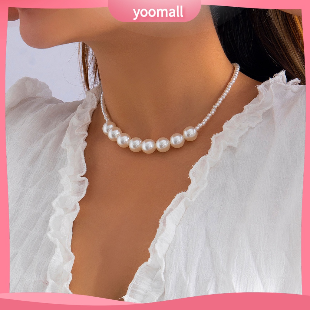 [YM] Vòng Cổ Choker Nhiều Lớp Mặt Ngọc Trai Tinh Tế Cho Cô Dâu
