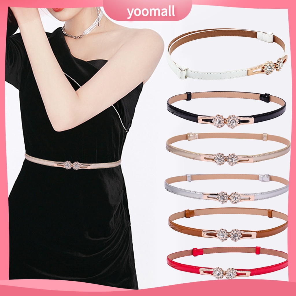 [YM] Thắt Lưng Thắt Lưng Giả Da Đính Đá Sáng Bóng Trang Trí Đơn Giản Trọng Lượng Nhẹ Tiện Lợi Dành Cho Mặc Hàng Ngày