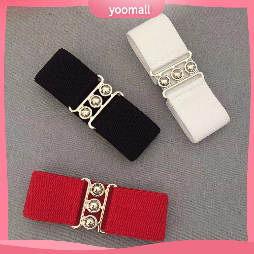 Thắt Lưng Bản Rộng Co Giãn Màu Trơn Điều Chỉnh Được Trang Trí Quần Áo Cho Nữ