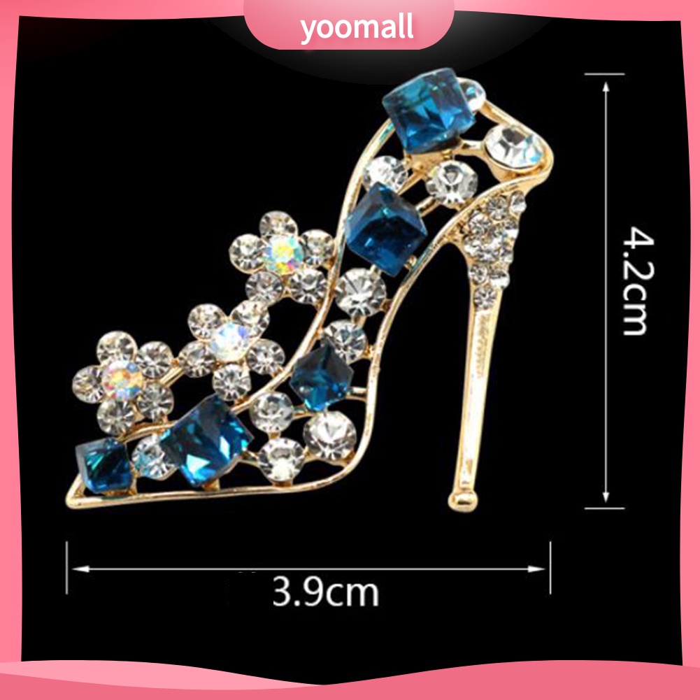 Ghim Cài Áo Hình Giày Cao Gót Đính Đá Phong Cách Vintage