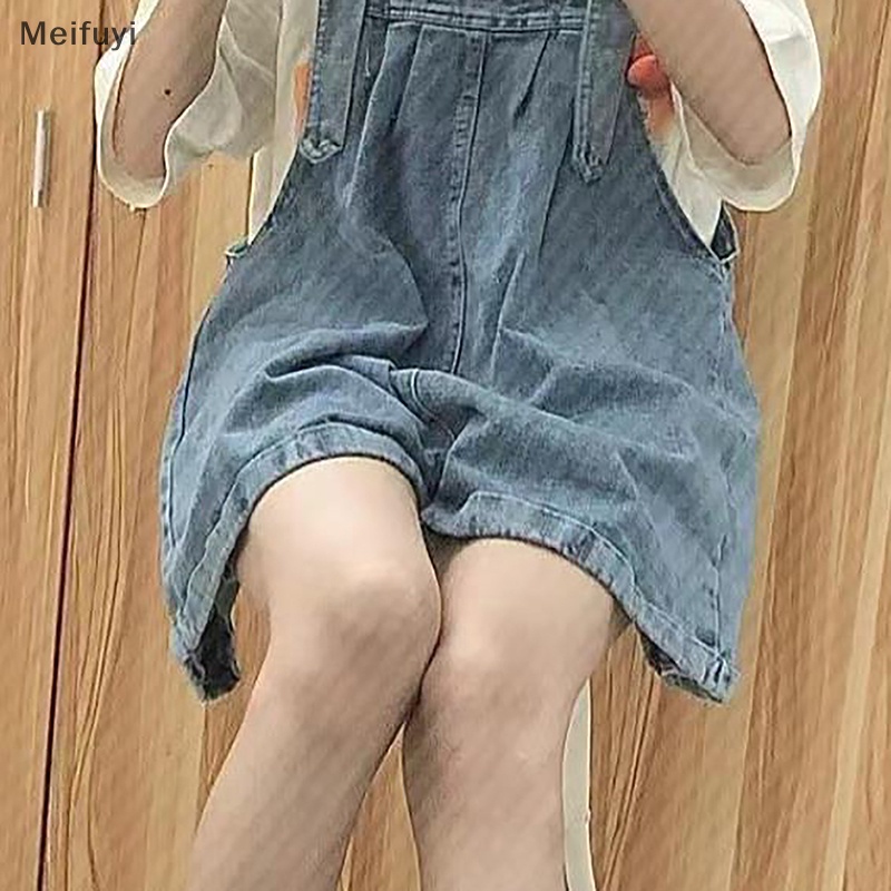 [Meifuyi] Milk Salt Series Small Sweet Small Fresh Strap Jeans Women's Age Reduction Summer New High Waist Loose Trend Pant Overalls COD