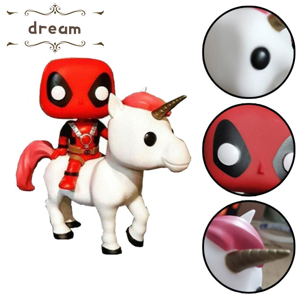 【DREAMLIFE】Action Figure 10-12cm High Deadpool Gifts Ornament Unicorn Vinyl Model