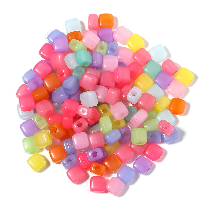 Set 100 Hạt Cườm Xỏ Lỗ 8mm Trong Suốt Nhiều Màu Sắc Dùng Để Làm Đồ Trang Sức Thủ Công