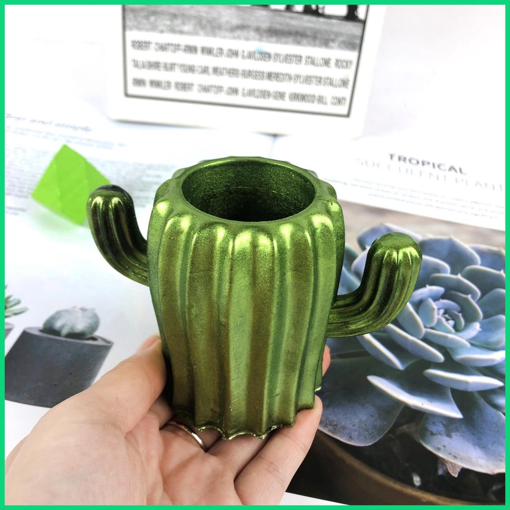Khuôn Silicone Làm Hộp Đựng Bút Hình Cây Xương Rồng 3D DIY