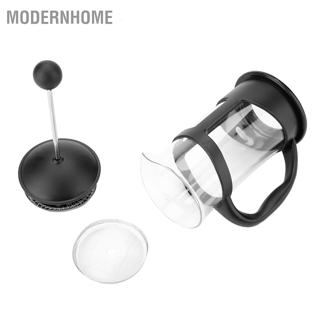 ModernHome Máy pha cà phê thủy tinh bằng thép không gỉ cầm tay ép kiểu Pháp Văn phòng tại nhà Bình trà