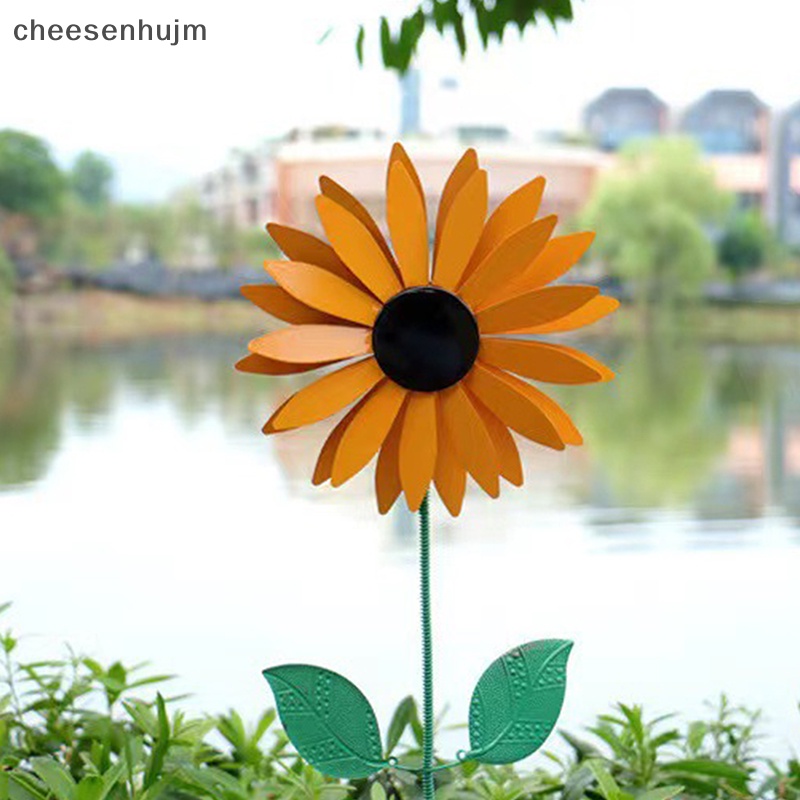 Cối Xay Gió Bằng Kim Loại Hình Hoa Hướng Dương Trang Trí Sân Vườn