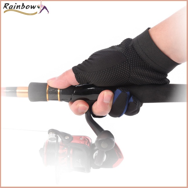 1 Đôi Găng Tay Câu Cá Nylon 3 Ngón Chống Trượt Chống Nước Khô Nhanh
