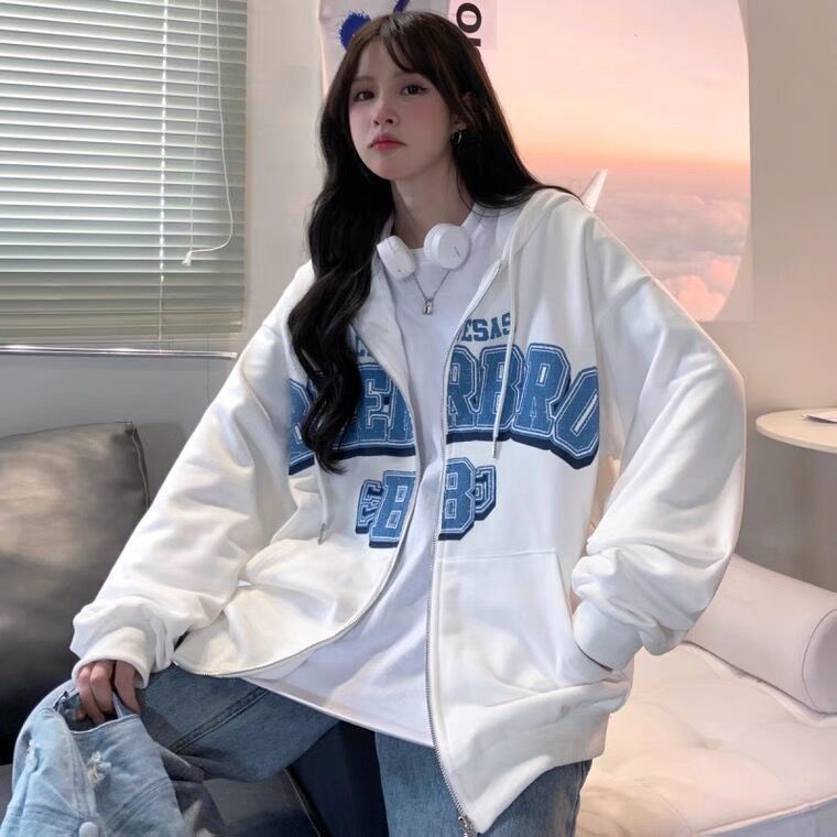 Áo Khoác Hoodie Dáng Rộng Thời Trang Phong Cách Hàn Quốc Cho Nữ