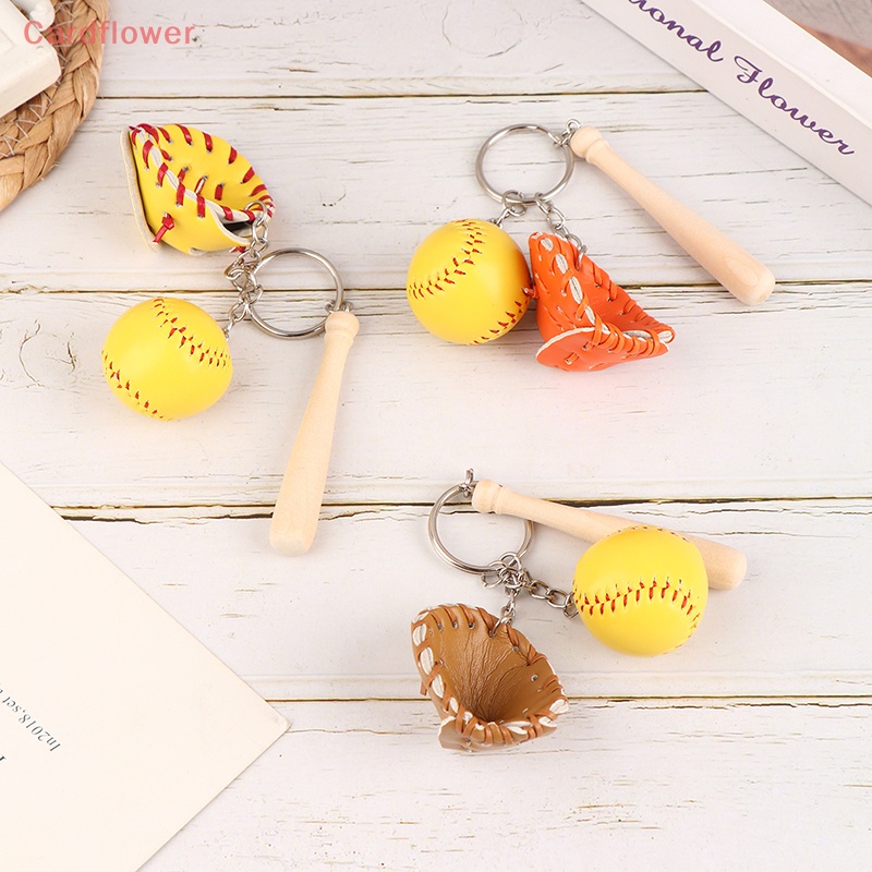 Móc Khóa Da PU Hình Găng Tay Bóng Chày 3D Nhiều Màu Mới