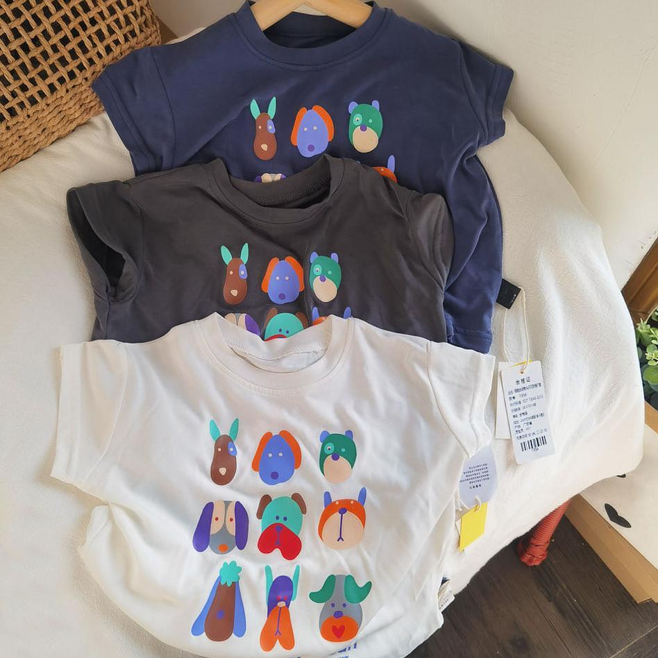 Áo Thun Tay Ngắn Cổ Tròn Dáng Rộng In Họa Tiết Hoạt Hình Thời Trang Mùa Hè Xinh Xắn Cho Bé Gái