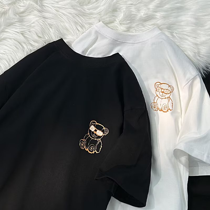 Áo Thun Tay Ngắn Cổ Tròn In Hình Thời Trang Mùa Hè Dành Cho Nam Và Nữ