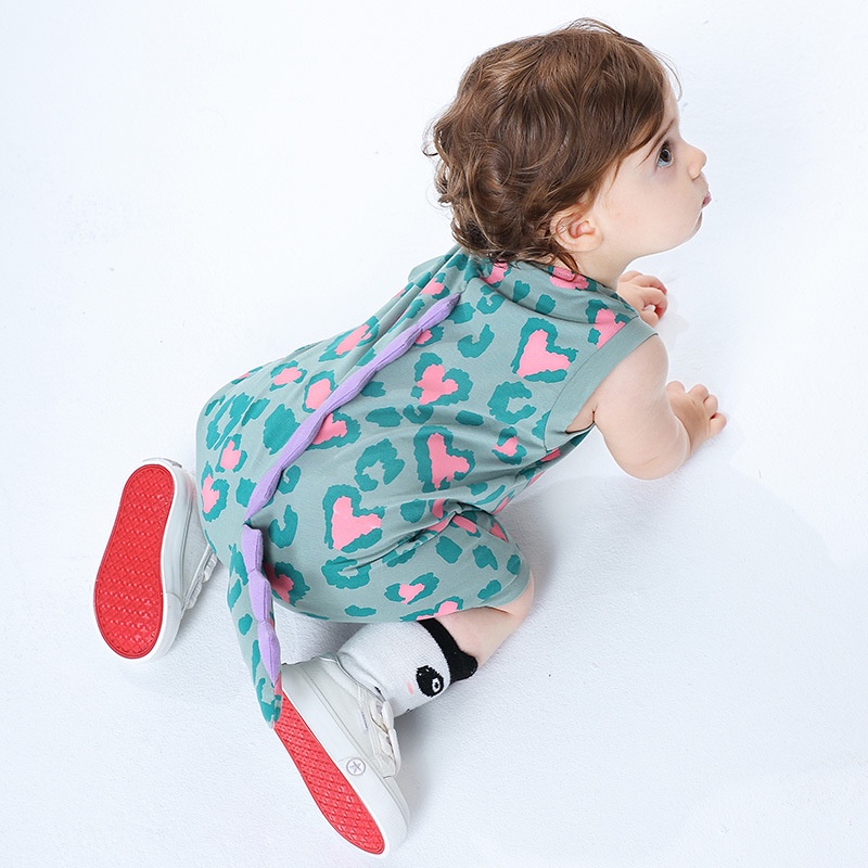 Áo liền quần BCBL sát nách hình khủng long dễ thương cho bé trai