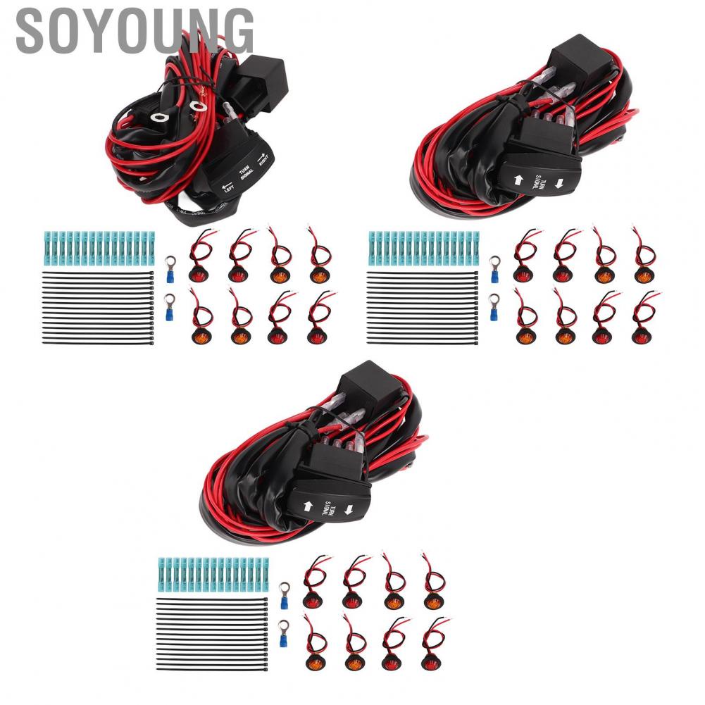 Soyoung UTV Turn Signal Rocker Switch  Aging Flasher Relay Harness for Golf Cart