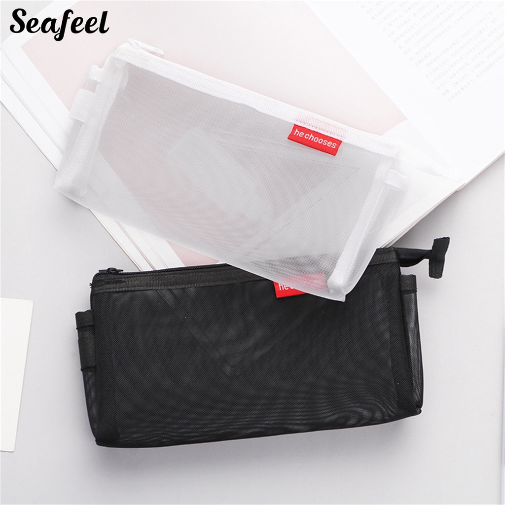 Túi Đựng Bút Bằng Lưới Trong Suốt Chống Bụi Sức Chứa Lớn Cho Học Sinh