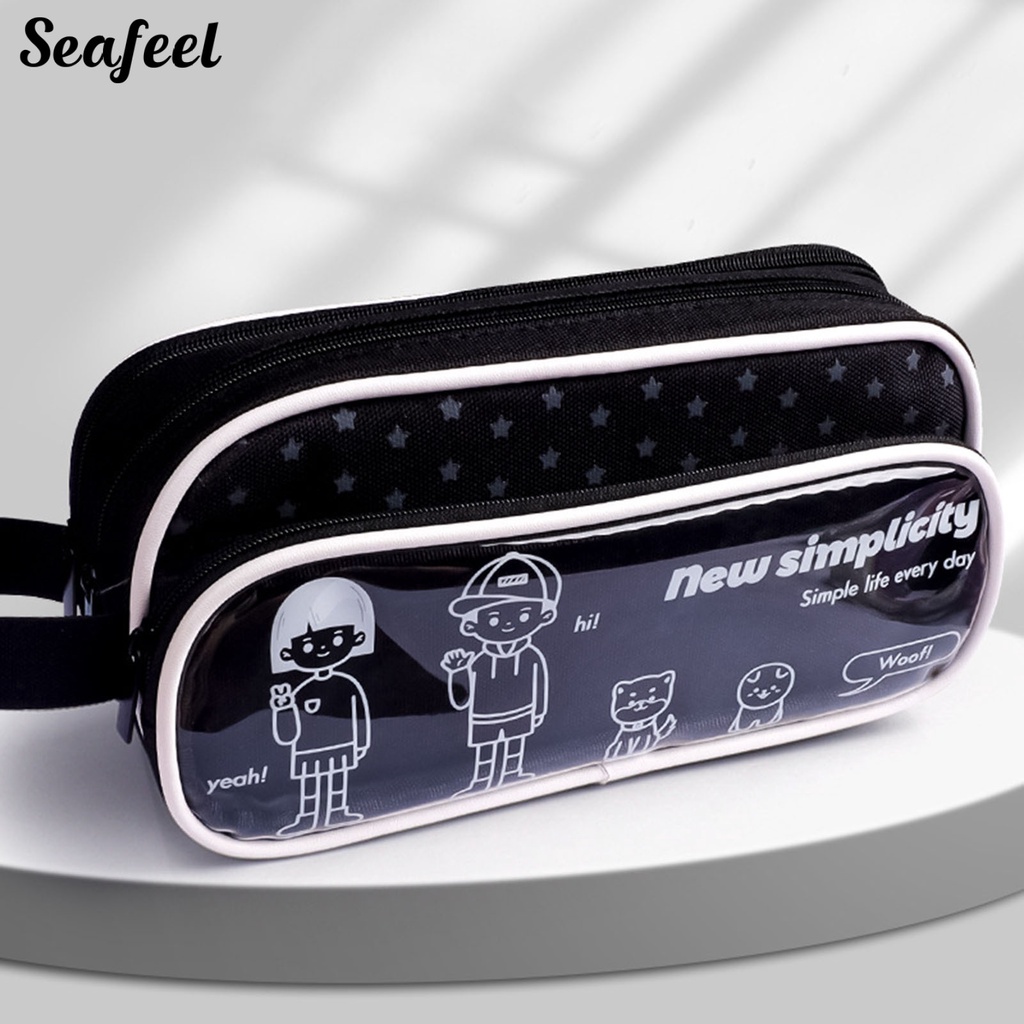 Túi Đựng Bút 3 Ngăn Sức Chứa Lớn Nhỏ Gọn Đơn Giản