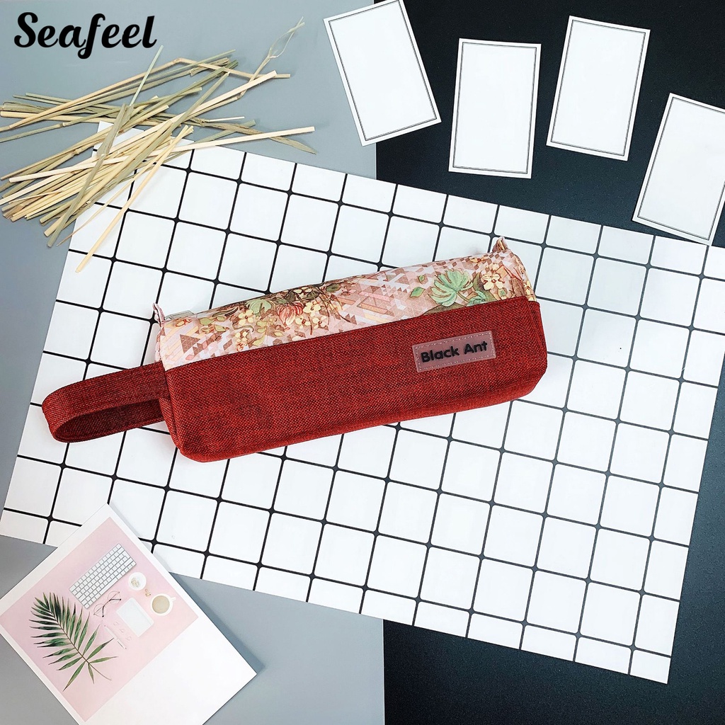 Túi Đựng Bút Bằng Vải Oxford Sức Chứa Lớn Có Khóa Kéo In Họa Tiết Màu Sắc Phù Hợp Cho Gia Đình