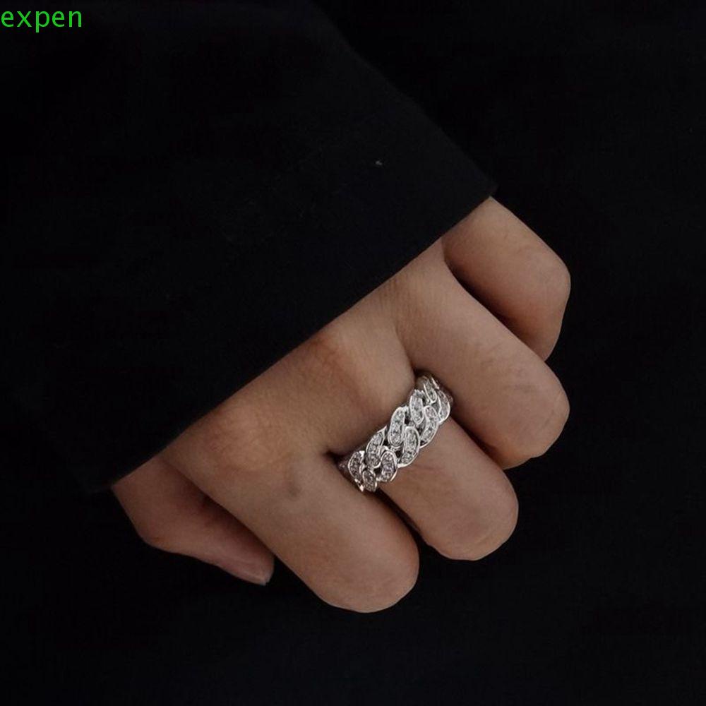 Nhẫn đeo tay hợp kim đính đá phong cách Hàn Quốc cá tính cho nam