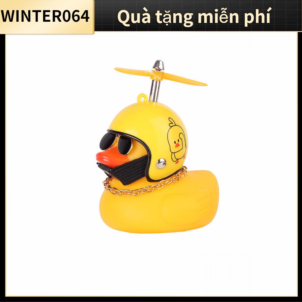 Winter064 Ốp Vịt Vàng Đồ Chơi Có Cánh Quạt Mũ Bảo Hiểm Nội Thất Ô Tô Vật Trang Trí Bảng Điều Khiển Phụ Kiện