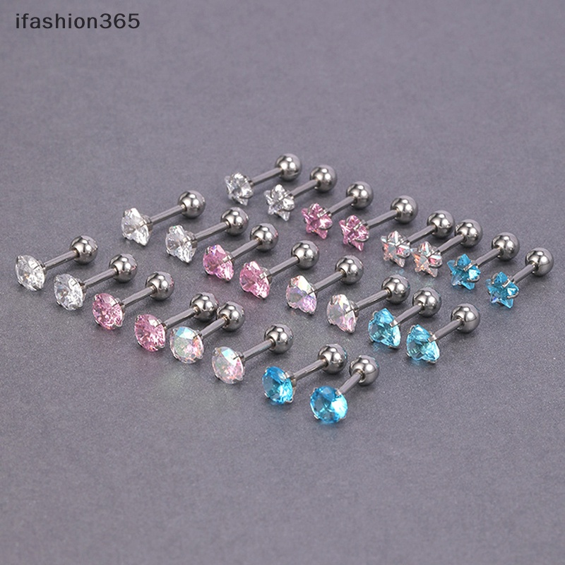 1 Cặp Khuyên Tai Pha Lê 4mm Nhiều Màu Thời Trang Cho Nữ