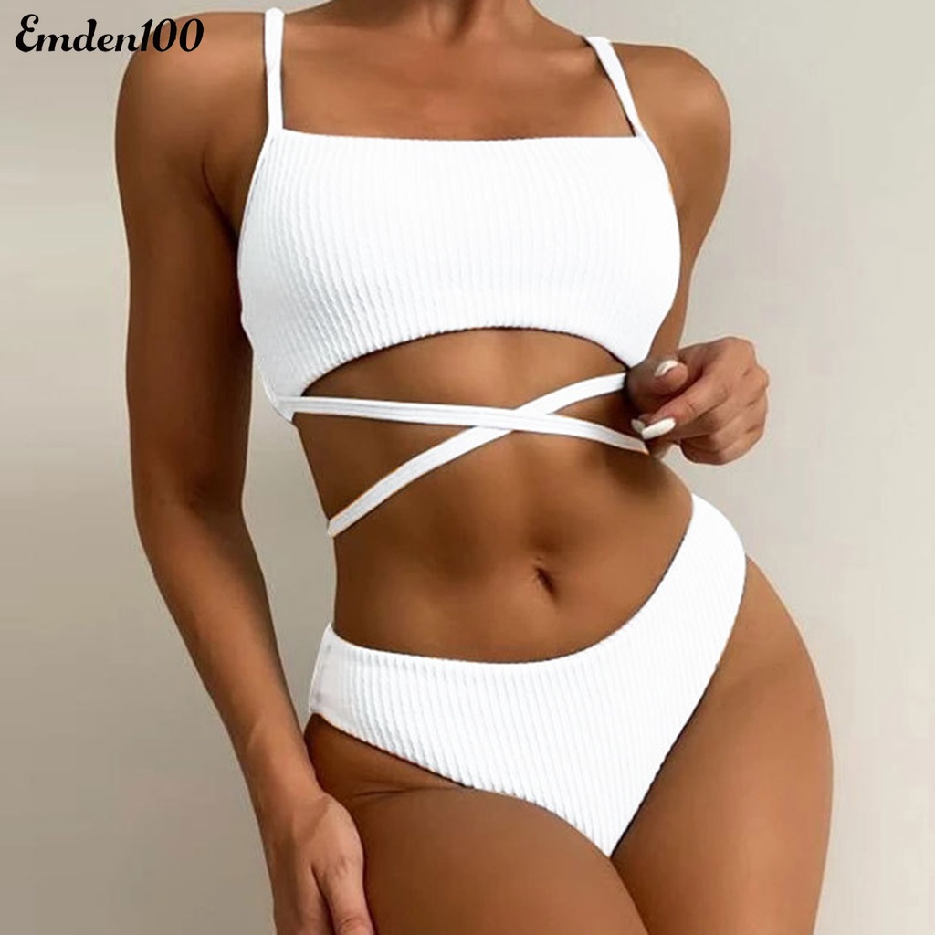 Bộ Bikini Hai Dây Màu Sắc Thời Trang Gợi Cảm Cho Nữ