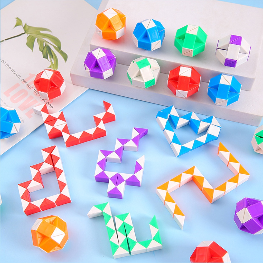 Đồ Chơi Khối Rubik 24 Mảnh Xếp Hình Mini Nhiều Hình Dạng Hỗ Trợ Giáo Dục Sớm Cho Bé Mẫu Giáo