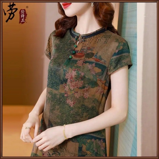 Đầm Tay Ngắn Dáng Rộng Thoáng Khí Thời Trang Mùa Hè Xinh Xắn Cho Nữ