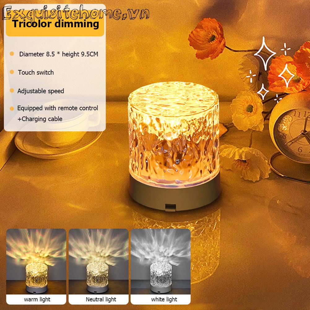 Đèn Ngủ Cảm Ứng Điều Khiển Ánh Sáng Ban Đêm Hình Sóng Nước Trang Trí Nội Thấ