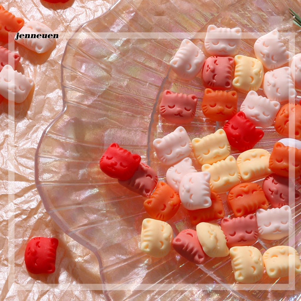 Bộ 30 Phụ Kiện Trang Trí Móng Tay Hình Đầu Mèo Màu Sắc Ngọt Ngào