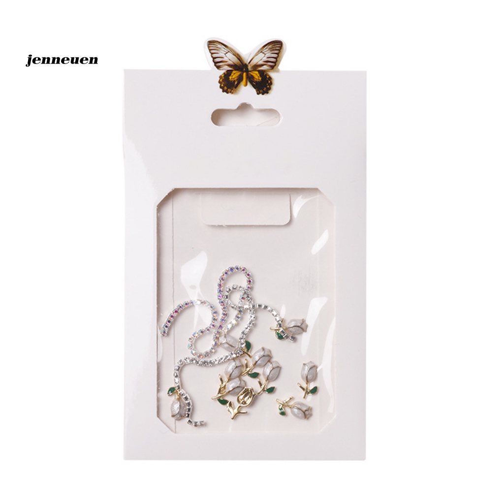 1 Gói Phụ Kiện Trang Trí Móng Tay Hình Hoa Tulip Đính Đá Xinh Xắn