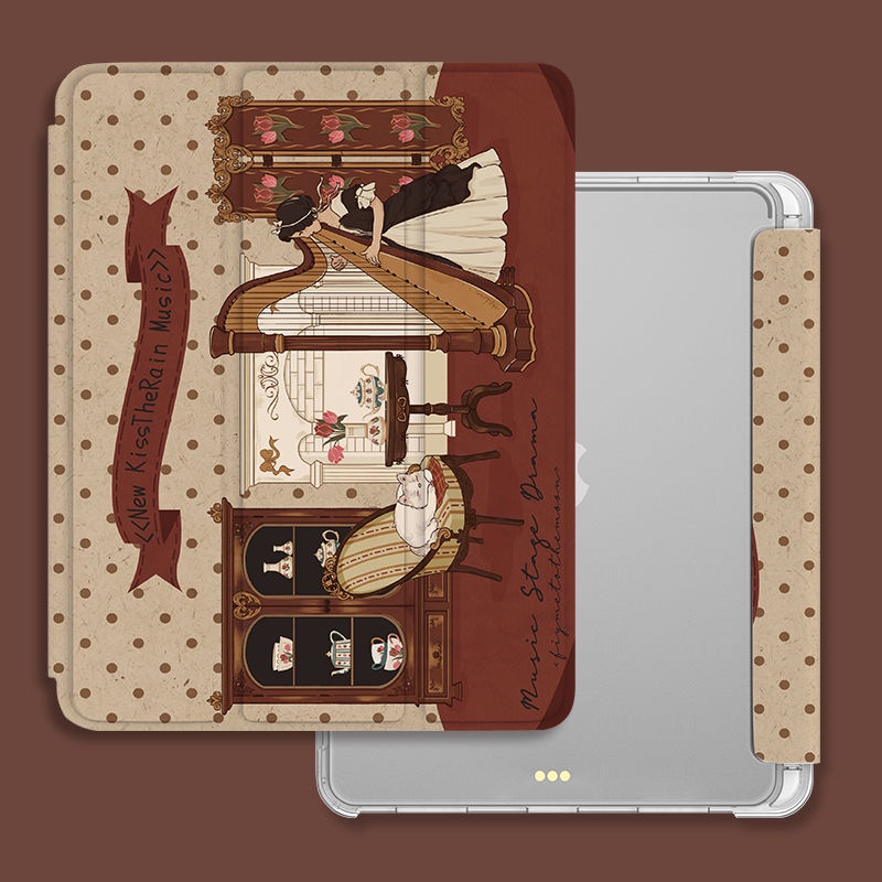 Ốp Máy Tính Bảng Gập Ba Có Khe Đựng Bút Cho iPad Air 4 10.9Gen10 2022 Pro 2021 Pro11 Air5 / 4 / 3 Gen9 / 8 / 7 10.2 Mini 45