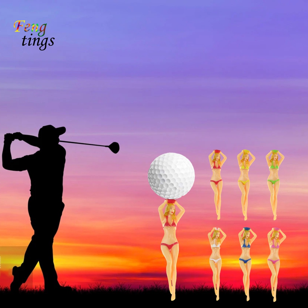 Bộ 6 Giá Đỡ Bóng Golf Bằng Nhựa Hình Cô Gái Vui Nhộn Đa Năng
