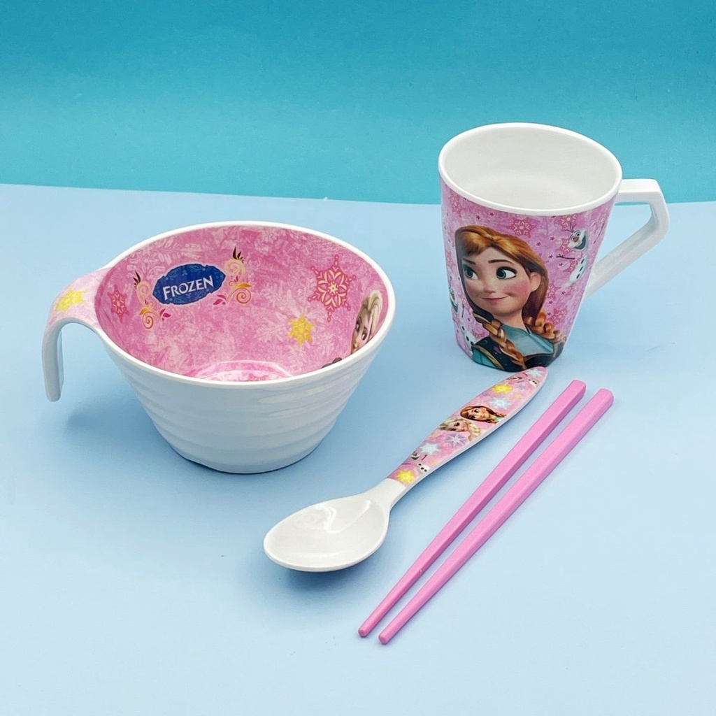 Bát Ăn Cơm Chống Rơi In Hình Công Chúa Elsa Dễ Thương Cho Bé Mẫu Giáo Từ 3-6 Tuổi