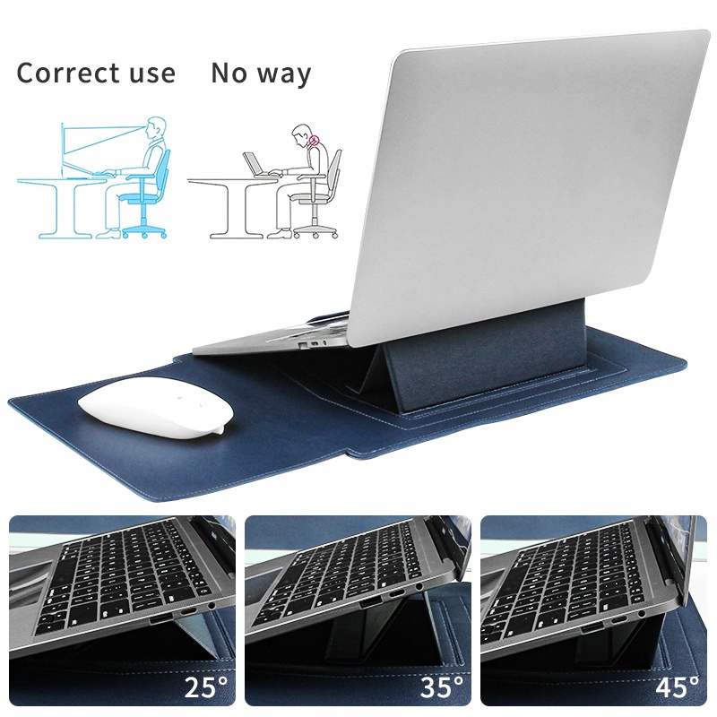 Ốp Túi Da PU Đựng Laptop Macbook Air Pro 13 M2 13.6 14.2 15.3 16 inch