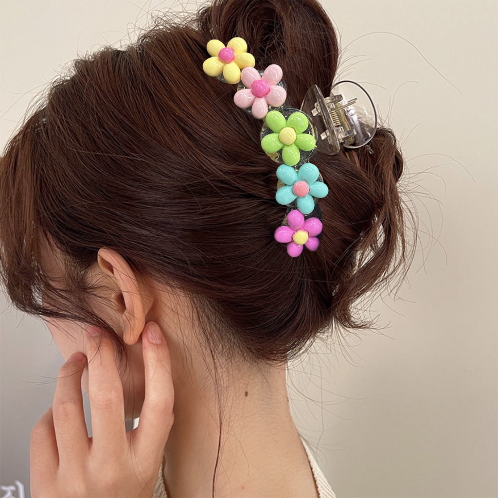 Haimeikang Kẹp Tóc Hình Bông Hoa Màu Kẹo Ngọt Thời Trang Dành Cho Nữ