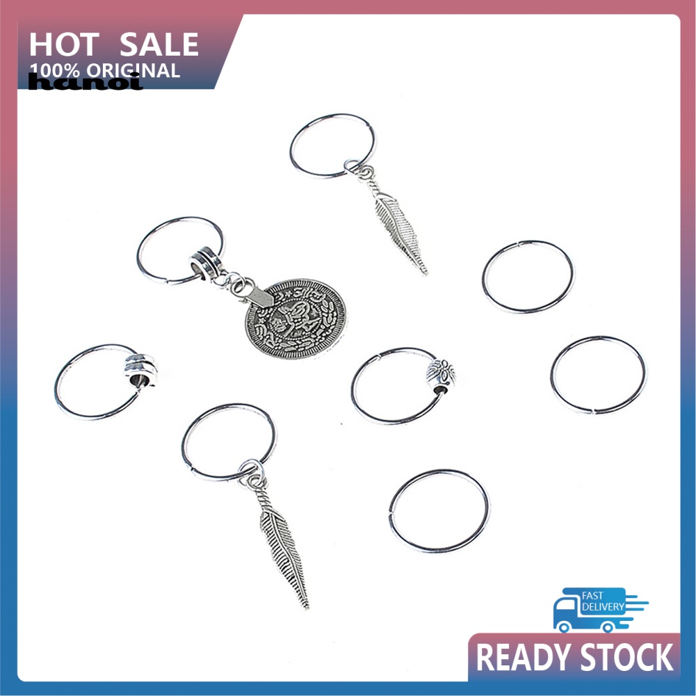 1 Gói Kẹp Tóc Đuôi Heo Châu Phi Đính Hạt / Đồng Xu DIY Dành Cho Nữ