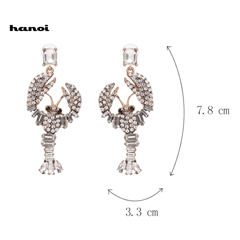 Bông Tai Hình Tôm Hùm Đính Đá Sáng Tạo Cho Nữ