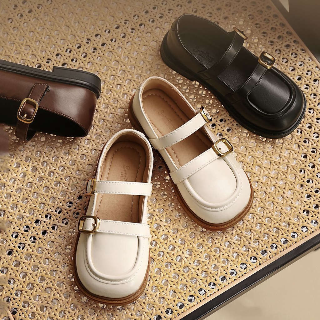 Aiyaya Giày trẻ em giày bé gái giày lười Pháp đơn giản tiện lợi