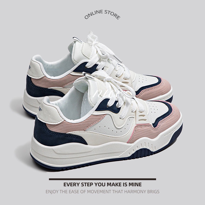 Miss o3o Giày Thể Thao Nữ đáy phẳng Đế Siêu Nhẹ Thoáng Khí Retro DUNK Thời Trang Thiết Kế Mới Cho Nữ 34Z080921