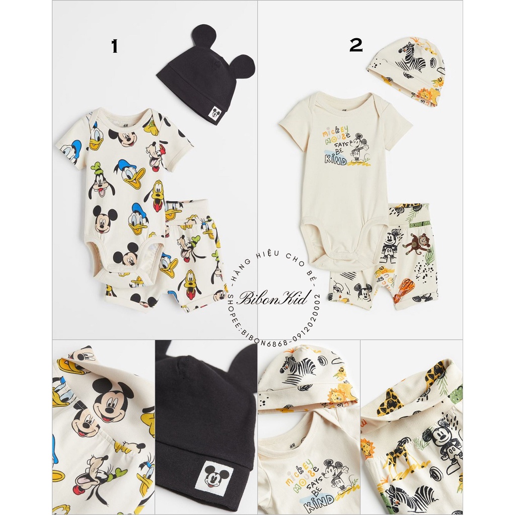 Set cộc sơ sinh 3 chi tiết HM.US từ 1-2m đến 6-9m