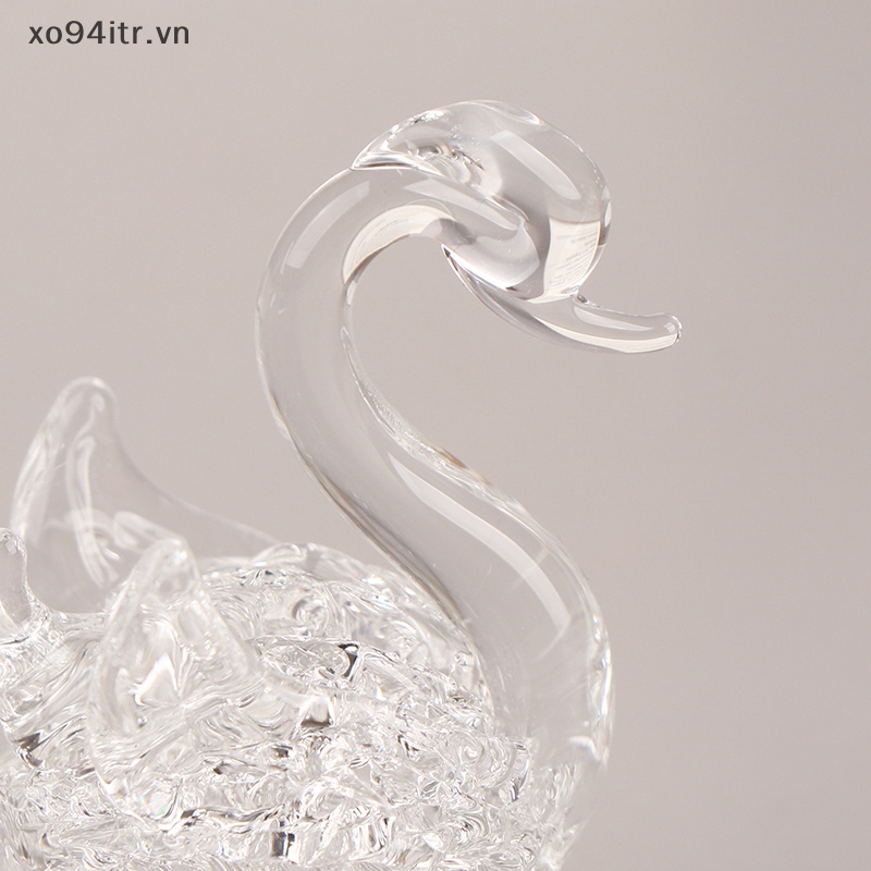 1 Bức Tượng Thiên Nga Pha Lê Thủy Tinh Để Bàn Trang Trí Nội Thất