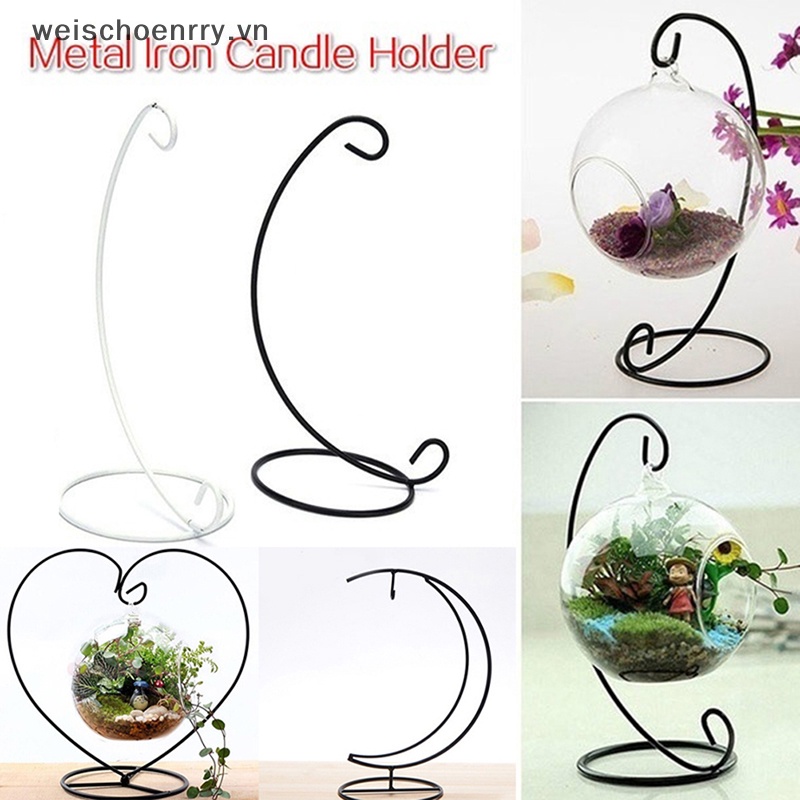 Giá Sắt Treo Chậu Hoa Thủy Tinh Hình Trái Tim / Mặt Trăng Sáng Tạo