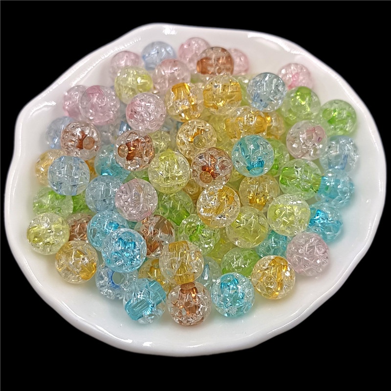 Set 10 Hạt Acrylic Tròn 8-16mm Làm Trang Sức Thời Trang DIY