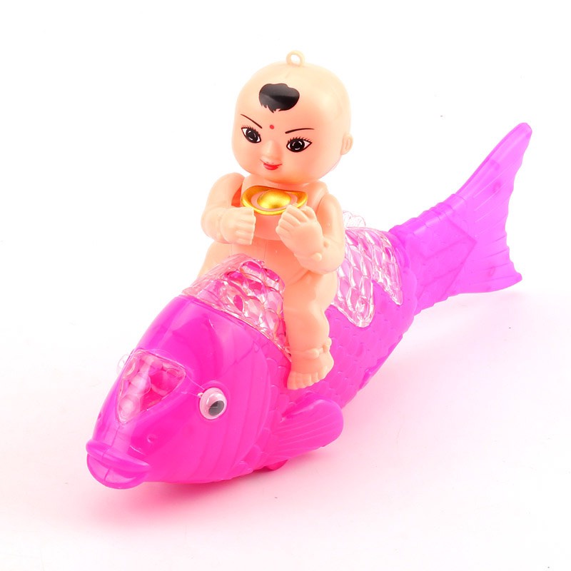 Đồ Chơi Lồng Đèn Trung Thu em bé cưỡi Cá Chép Có Nhạc, Đèn Cho Bé cá quẫy đuôi