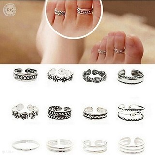 Set 12 Nhẫn Đeo Ngón Chân Phong Cách Bohemian Cổ Điển Cho Nữ